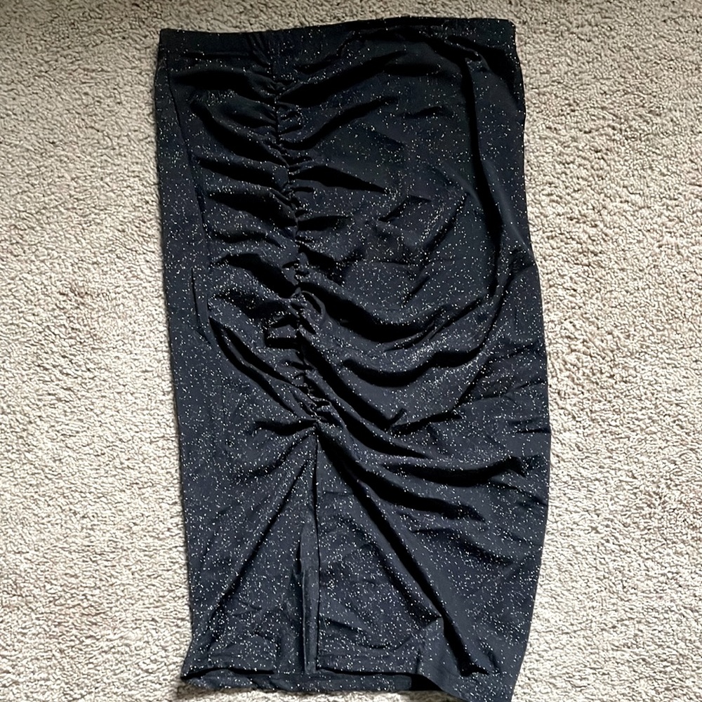 SHEIN Black Sparkle MIDI Skirt